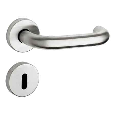 MANIGLIA INOX 'SPAGNA' CON ROSETTA E BOCCHETTA Colore Inox satinato