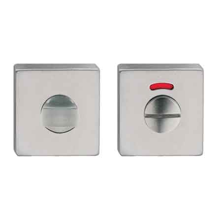 NOTTOLINO WC E SEGNALATORE 'QUADRO' 50x50 mm - Colore Inox satinato