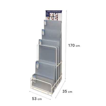 ESPOSITORE MINI PER VETRO SINTETICO cm 53x29x130h - 75 pezzi