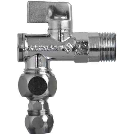 2PZ RUBINETTO A SFERA SOTTOLAVABO 1/2" x 3/8" - Ø 10 mm
