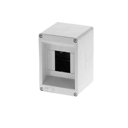 CENTRALINO DA PARETE C/BINARIO DIN 2 Moduli - 130x55x87 mm - Grigio