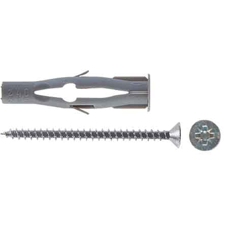 50PZ TASSELLO CON VITE 'FU-V' FU 8x50V - Ø 8x50 mm - vite 4,5x60 mm