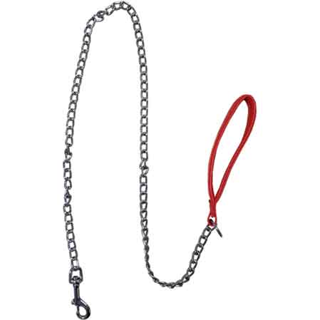 GUINZAGLIO PER CANI CON CATENA CARDINALE CON MANICO IMBOTTITO 25 mm x 120 cm