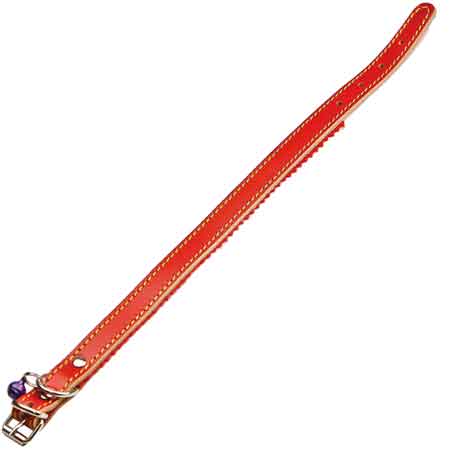 COLLARE PER CANI FODERATO CON CAMPANELLO 16x370 mm