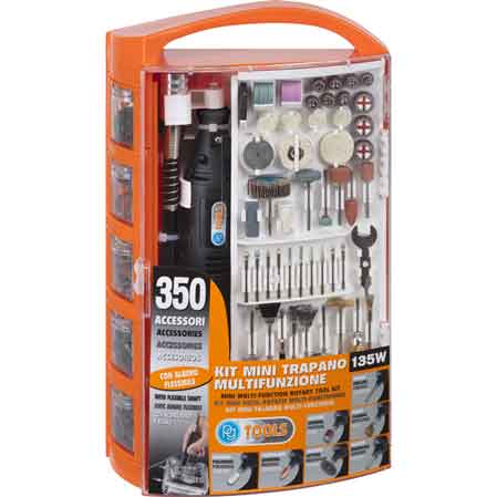 KIT MINI TRAPANO 'PG138W' 350 accessori -135 watt