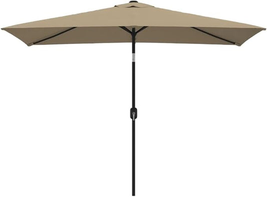 Ombrellone Quadrato da Giardino 250x250cm Beige con Air Vent e Apertura a Manovella - Resistente Acciaio e Poliestere 160 g.