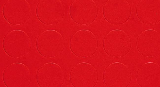 25MQ COPRIPAVIMENTO IN PVC BOLLATO ROSSO Rt. Mtl 25x mt.1 h spess. mm.1,3