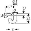 SIFONE PER PIATTO DOCCIA IN PP 1"1/2 - 1"1/4 U. Ø40 mm