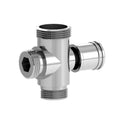 DEVIATORE PER COLONNA DOCCIA IN OTTONE CROMO 3/4"M x 1/2"M x 1/2"M
