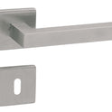 MANIGLIA INOX 'AUSTRIA' CON ROSETTA E BOCCHETTA Colore Inox satinato
