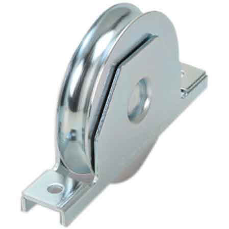RUOTA CON SUPPORTO INTERNO PER CANCELLI GOLA TONDA  140 mm - Gola Ø 20 mm
